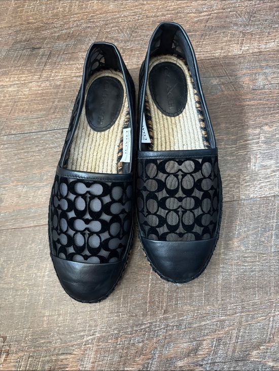 Coach Shoes - Coach Black Signature Mesh Espadrille Loafers